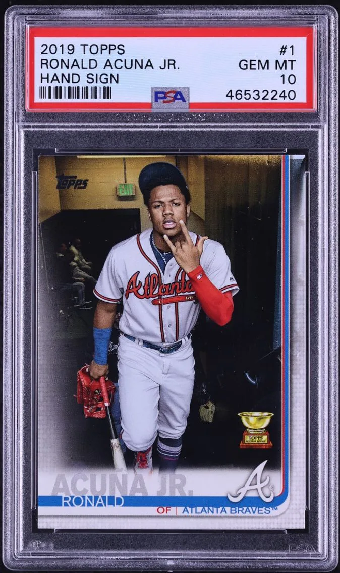 2019 Topps Hand Sign Ronald Acuna Jr. SP #1 PSA 10 GEM MINT