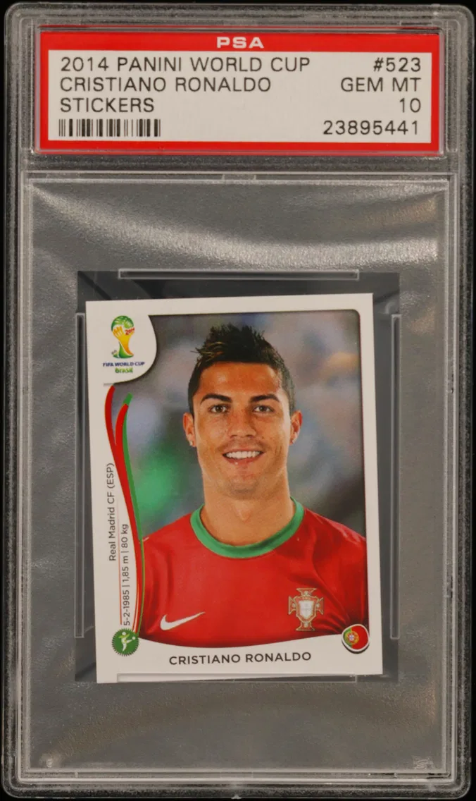 2014 #523 Cristiano Ronaldo PSA 10 Panini World Cup Stickers