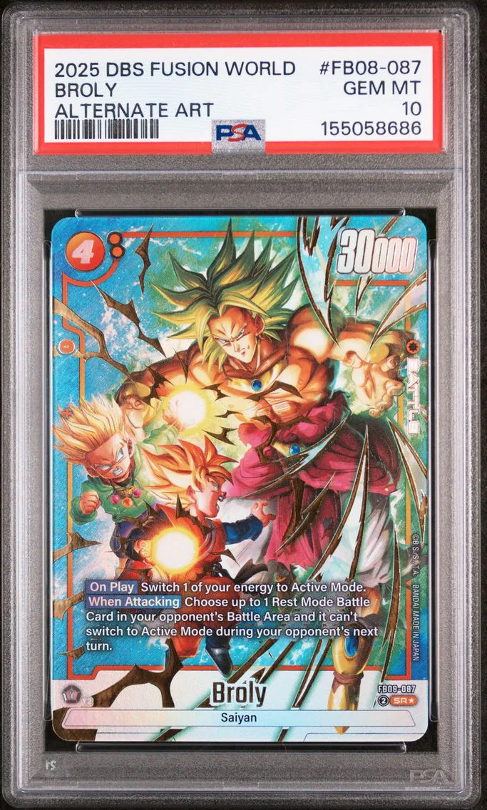 2025 #FB08-087 Broly PSA 10 Dragon Ball Super Card Game Fusion World Saiyan's Pride