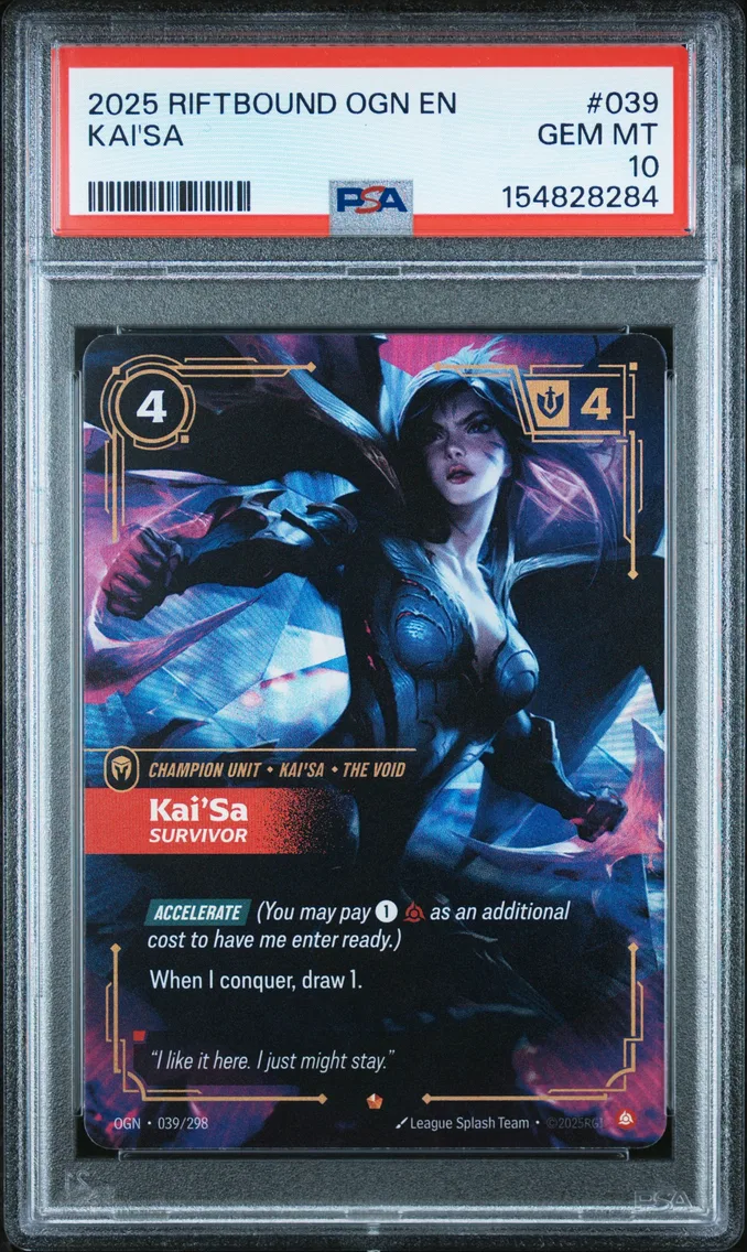 2025 #039 Kai'SA - Survivor PSA 10 Riftbound: League of Legends Ogn-Origins