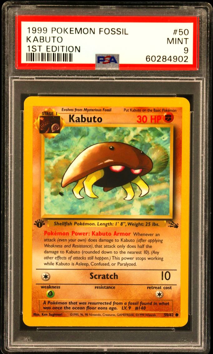 1999 #50 Kabuto 1st Edition PSA 9 Fossil