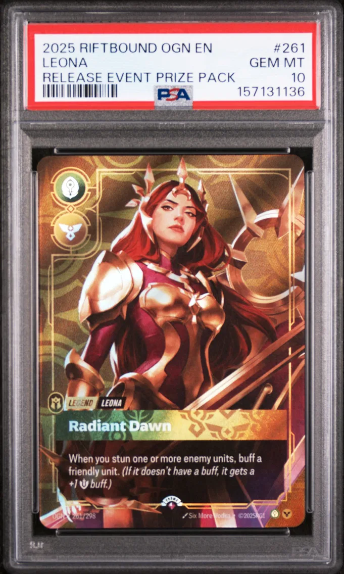 2025 #261 Leona - Radiant Dawn PSA 10 Riftbound: League of Legends Ogn-Origins