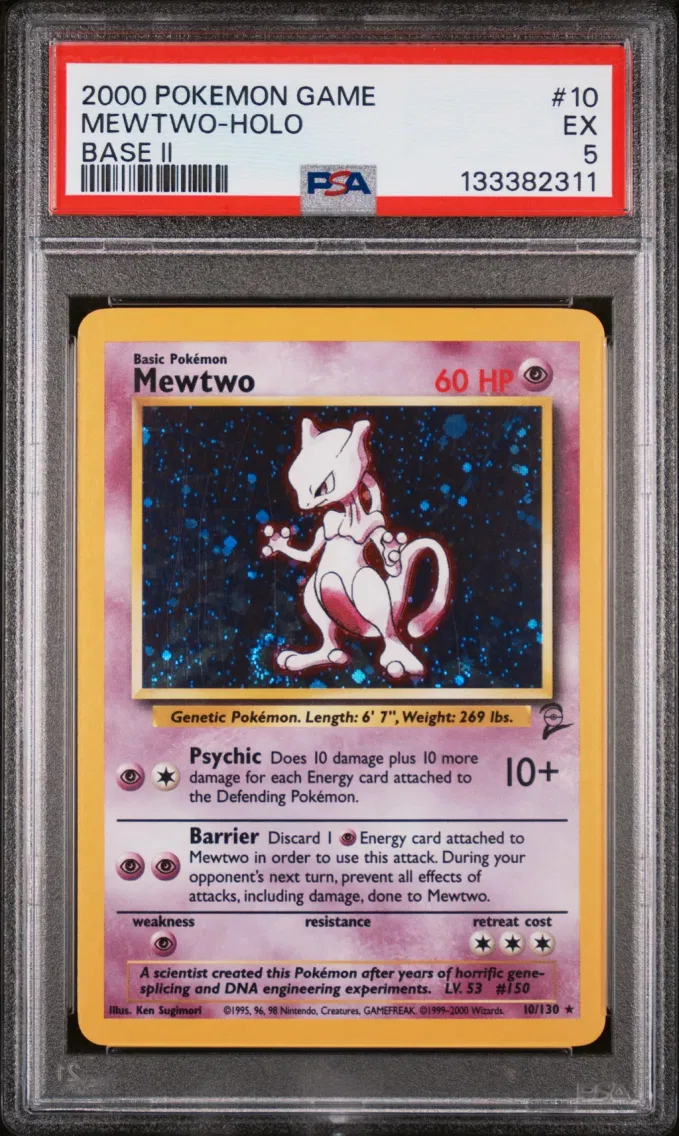 2000 Pokemon Game Base II Mewtwo-Holo Game Base II #10 PSA 5