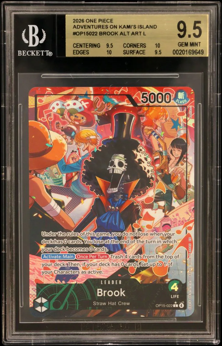 2026 #OP15022 Brook ALT ART L BGS 9.5 One Piece Card Game Adventures on KAMI's Island