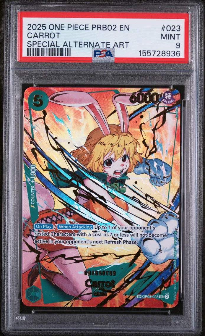 2025 #023 Carrot PSA 9 One Piece PRB02-Premium Booster -One Piece Card the Best- Vol.2