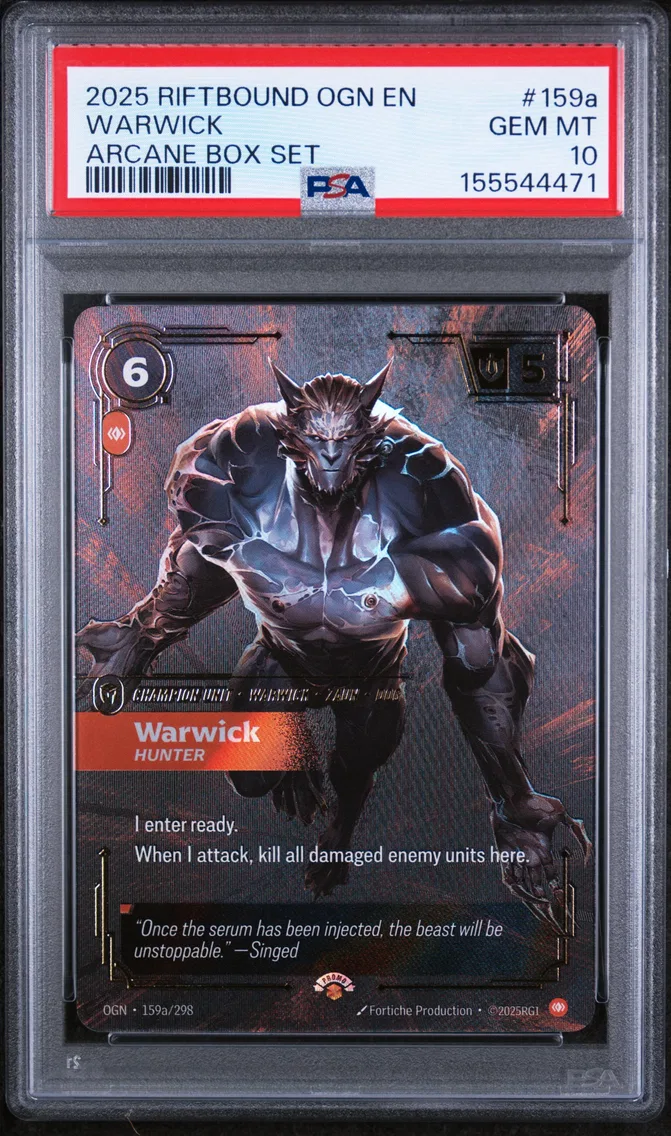 2025 #159a Warwick - Hunter PSA 10 Riftbound: League of Legends Ogn-Origins