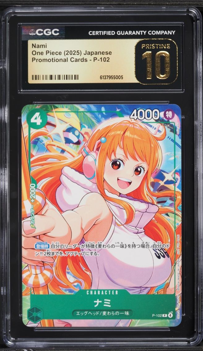 2025 One Piece Japanese Promo Nami #P-102 CGC 10 PRISTINE