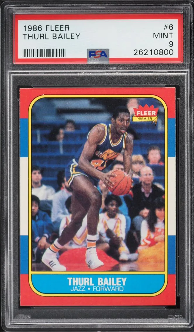 1986 Fleer Basketball Thurl Bailey ROOKIE #6 PSA 9 MINT