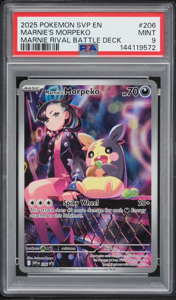 2025 Pokemon Scarlet & Violet Promo Rival Battle Deck Full Art Marnie's Morpeko #206 PSA 9 MINT