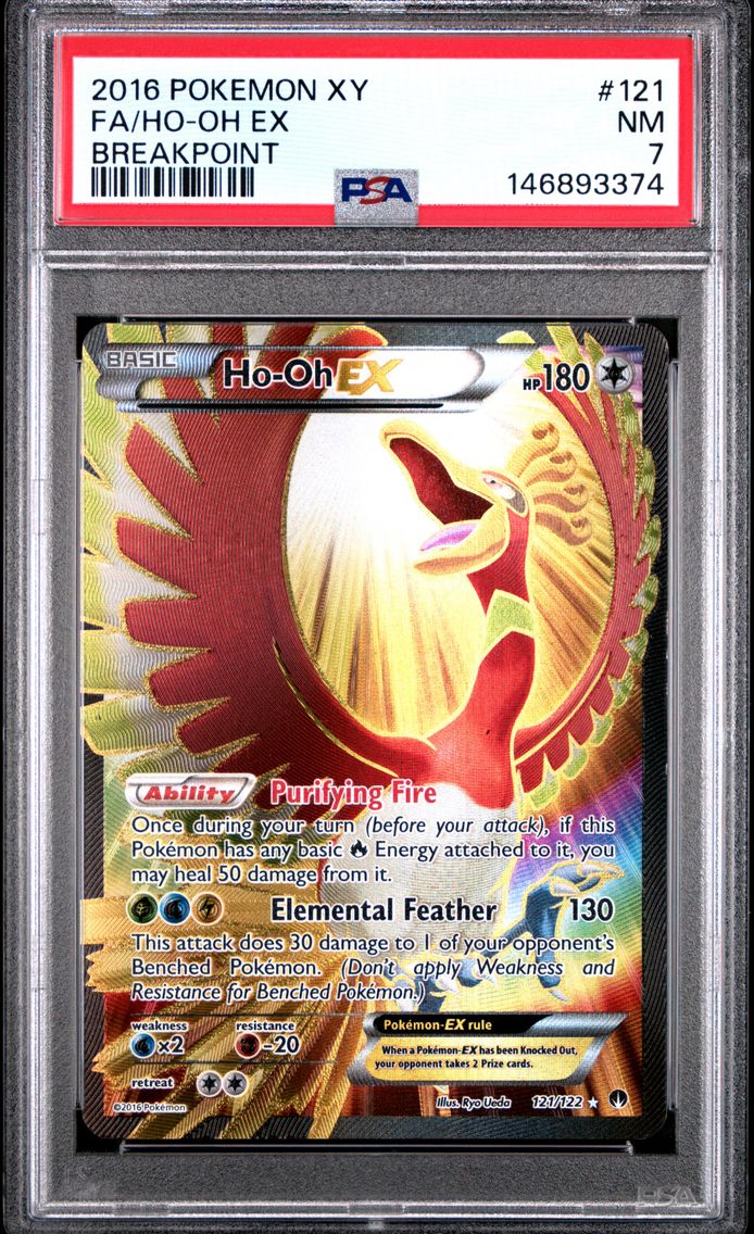 2016 #121 Full Art/HO-Oh EX PSA 7 XY Breakpoint