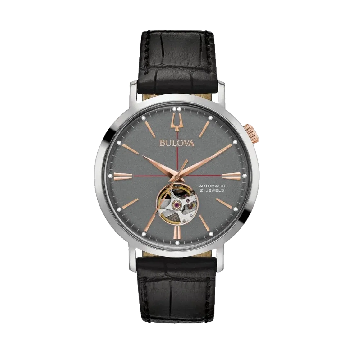 Bulova Aerojet 39mm - Grey on Leather Strap