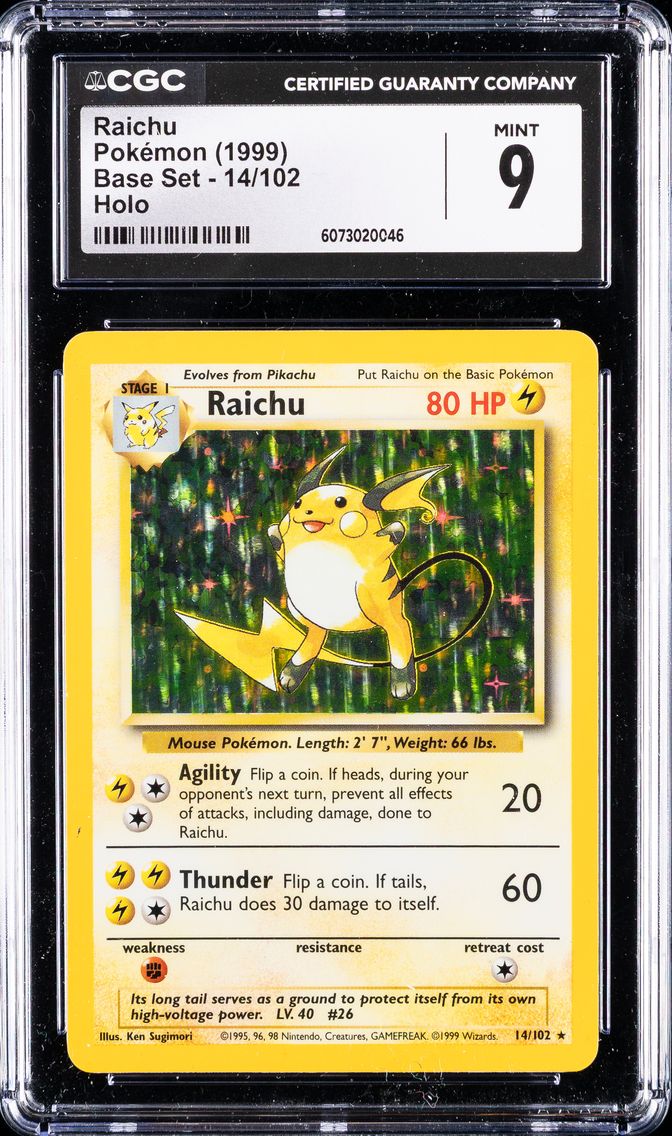 1999 #14 Raichu-Holo CGC 9 Game Pokemon