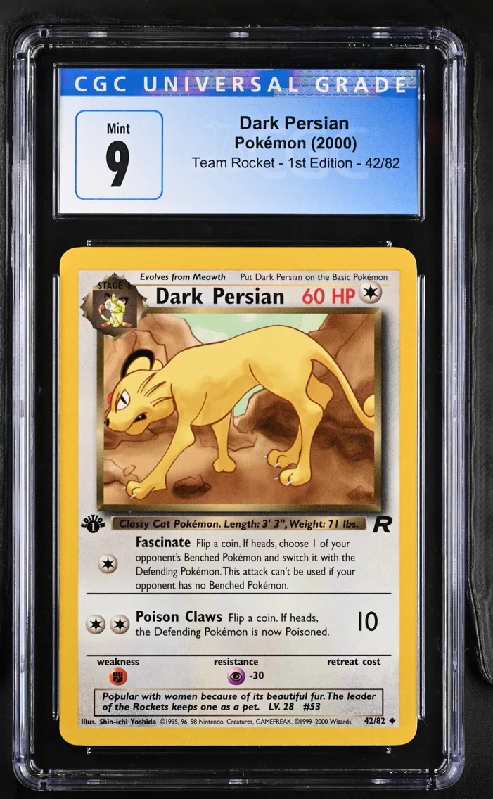 2000 #42 Dark Persian CGC 9 Team Rocket - 1st Edition - English