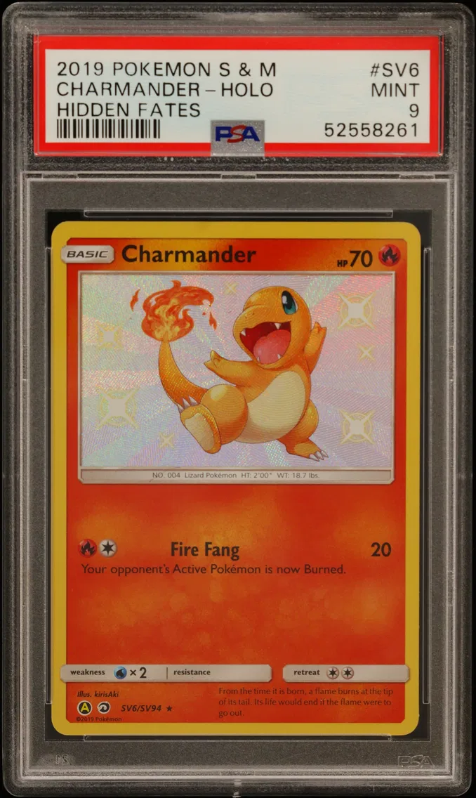 2019 #SV6 Charmander-Holo PSA 9 Sun & Moon Hidden Fates