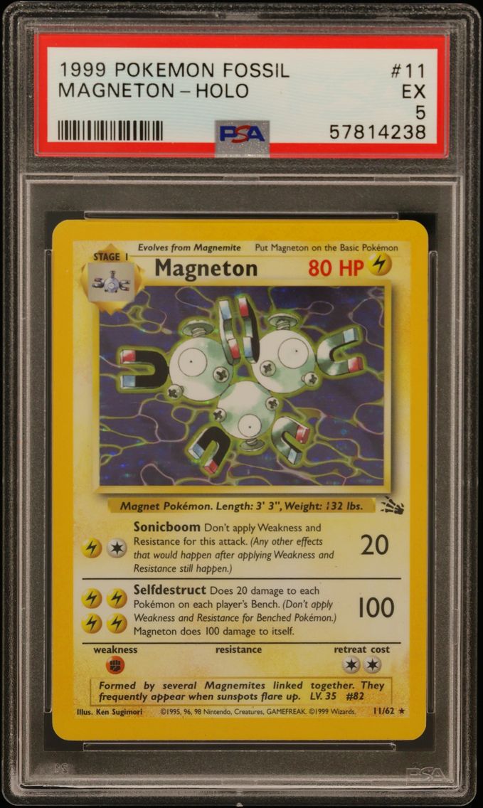 1999 #11 Magneton-Holo PSA 5 Fossil