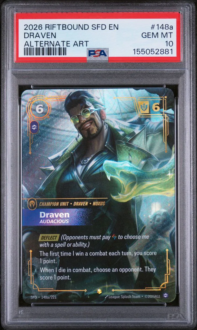 2026 #148a Draven - Audacious PSA 10 Riftbound: League of Legends Sfd-Spiritforged