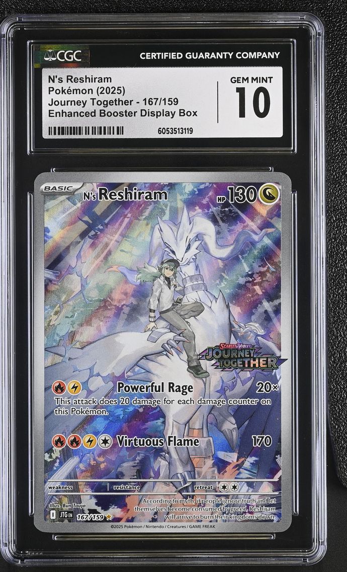 2025 #167 N's Reshiram CGC 10 Journey Together - JTG EN - English