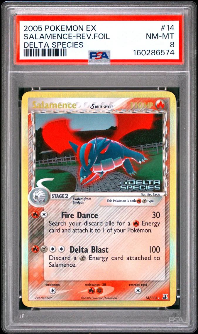 2005 #14 Salamence-Reverse Foil PSA 8 EX Delta Species