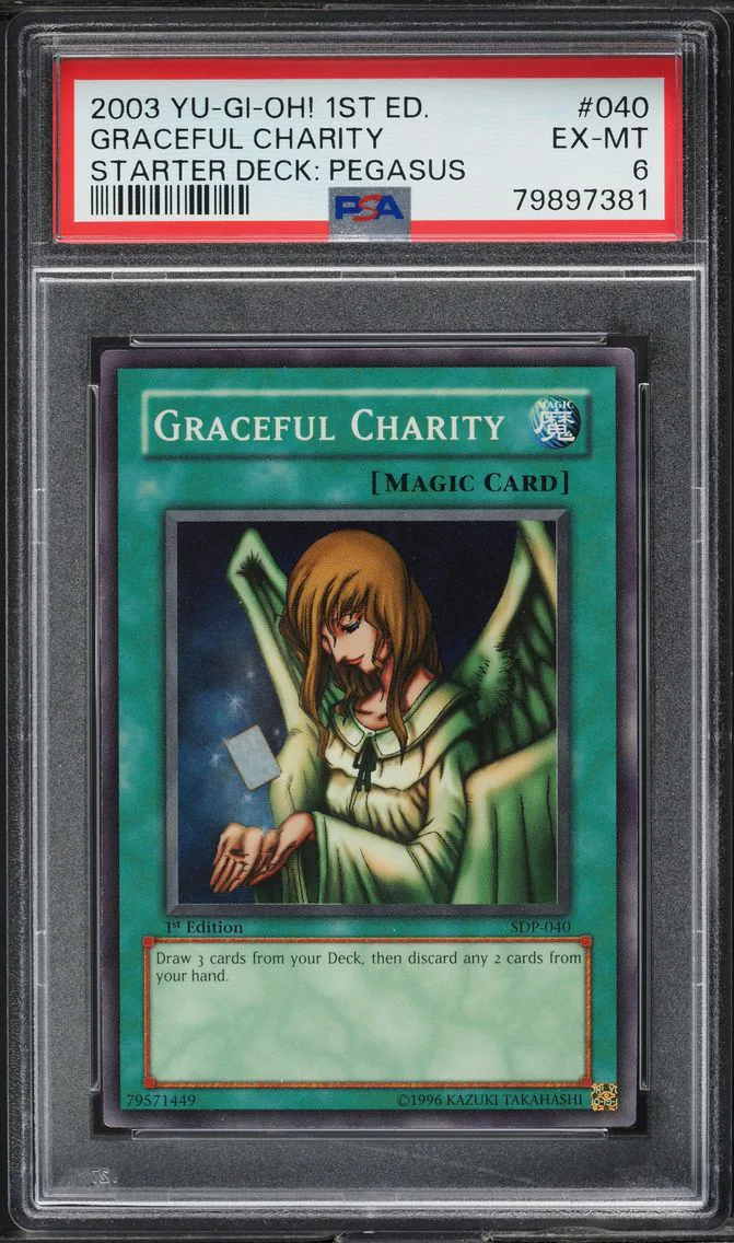 2003 Yu-Gi-Oh! Pegasus 1st Edition Graceful Charity #SDP-040 PSA 6 EXMT