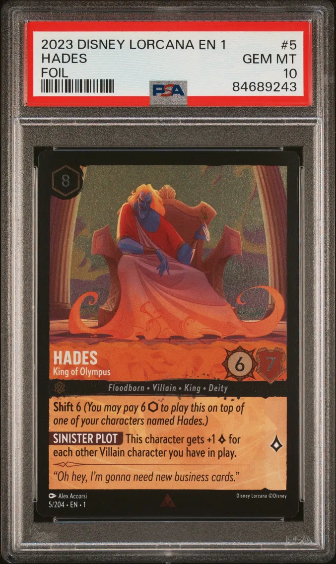 2023 #5 Hades - King of Olympus PSA 10 Disney Lorcana EN 1-the First Chapter
