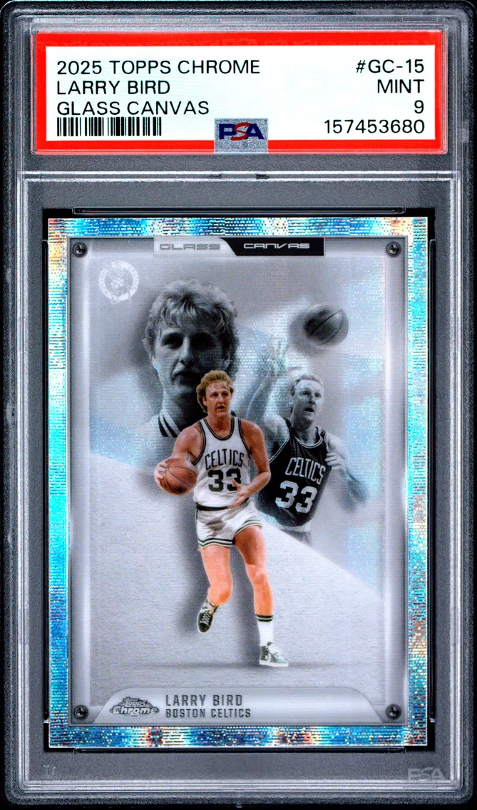 2025 #GC-15 Larry Bird PSA 9 Topps Chrome Glass Canvas