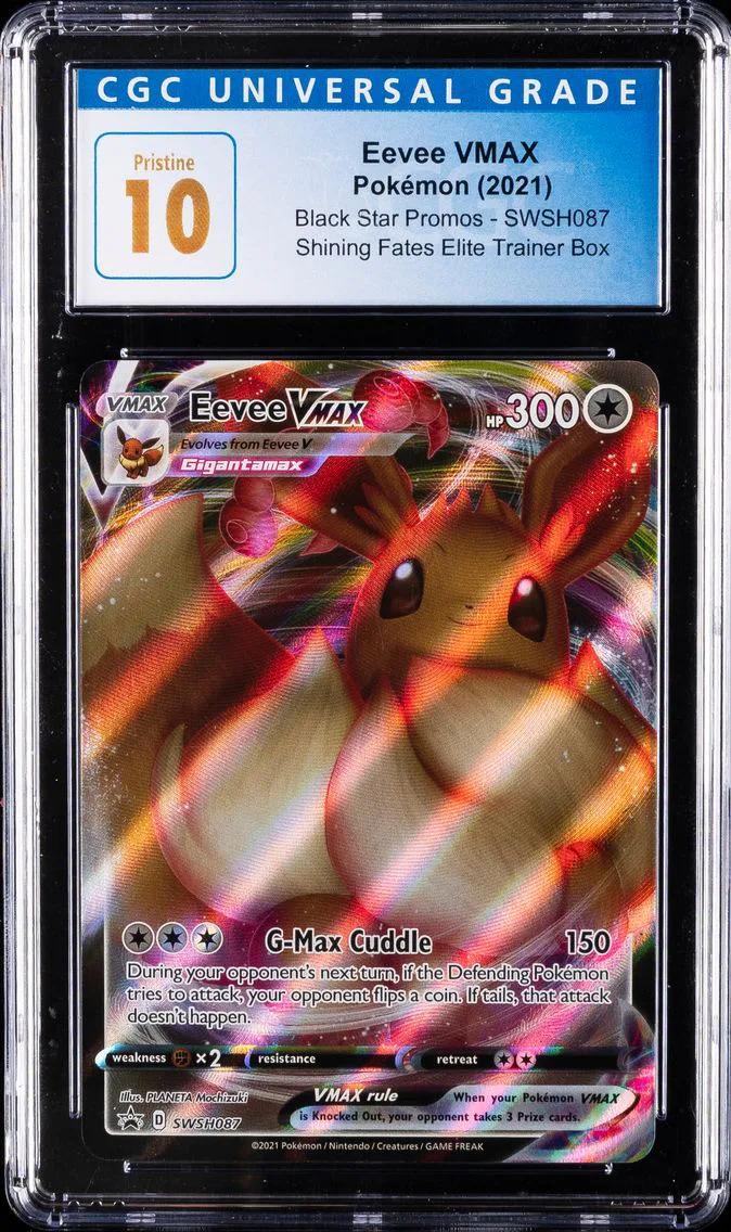 2021 #087 Full Art/Eevee Vmax CGC 10 Pristine Swsh Black Star Promo Pokemon