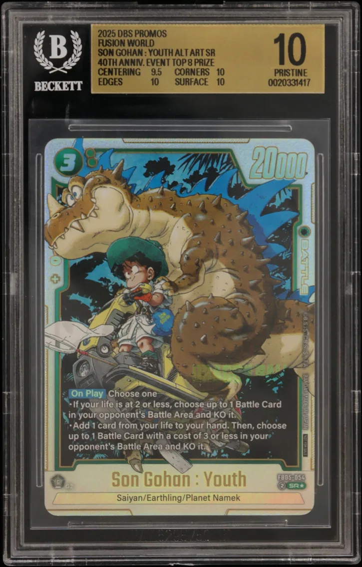2025 #FB05054 Son Gohan : Youth ALT ART SR/(40th Anniversary Event Vol.1 Top 8 Prize) BGS 10 Dragon Ball Super Card Game Fusion World Promos