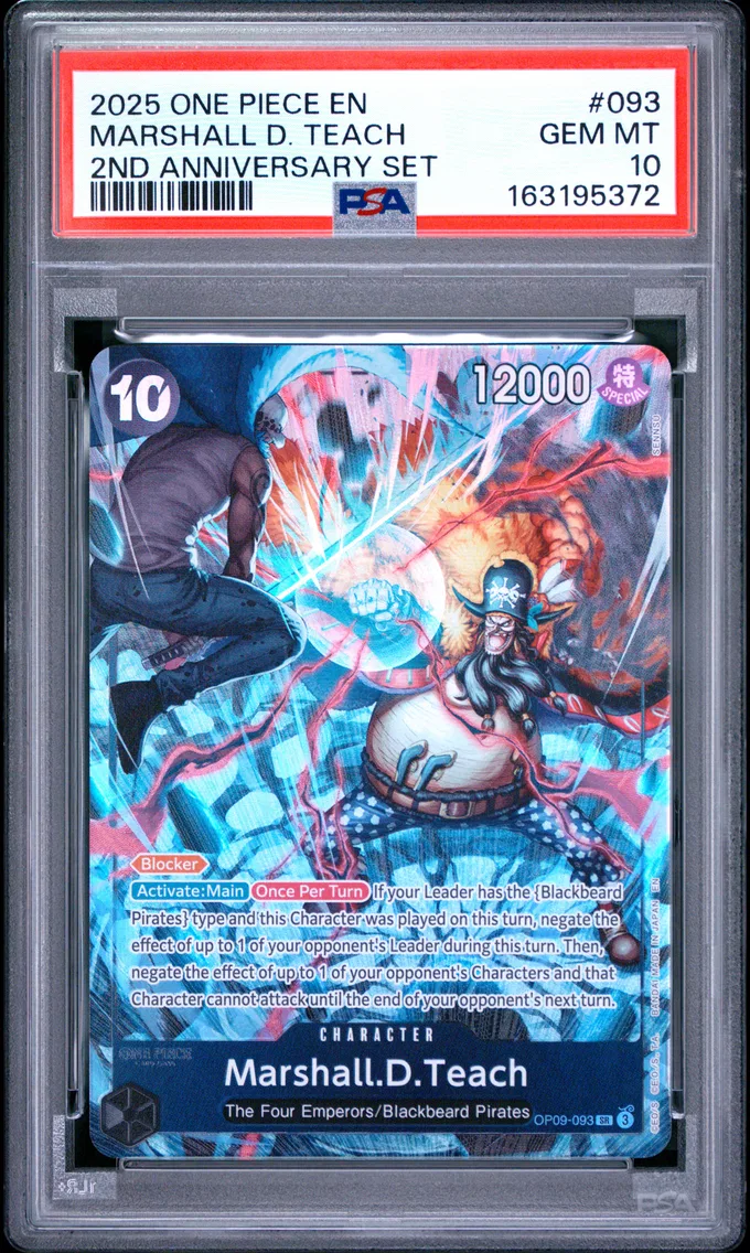 2025 #093 Marshall D. Teach PSA 10 One Piece English Version 2nd Anniversary Set
