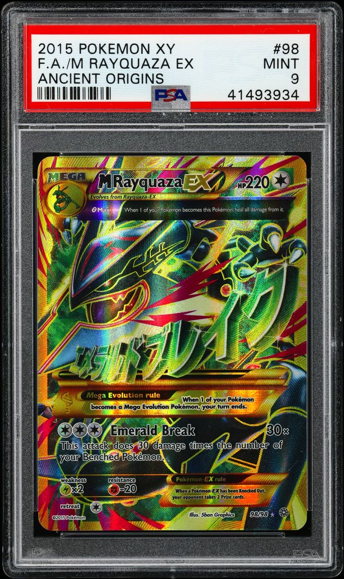 2015 #98 Full Art/M Rayquaza EX PSA 9 XY Ancient Origins
