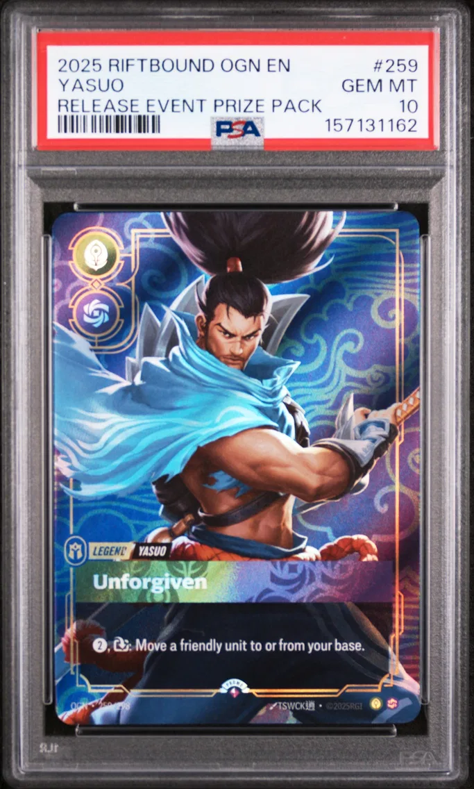 2025 #259 Yasuo - Unforgiven PSA 10 Riftbound: League of Legends Ogn-Origins