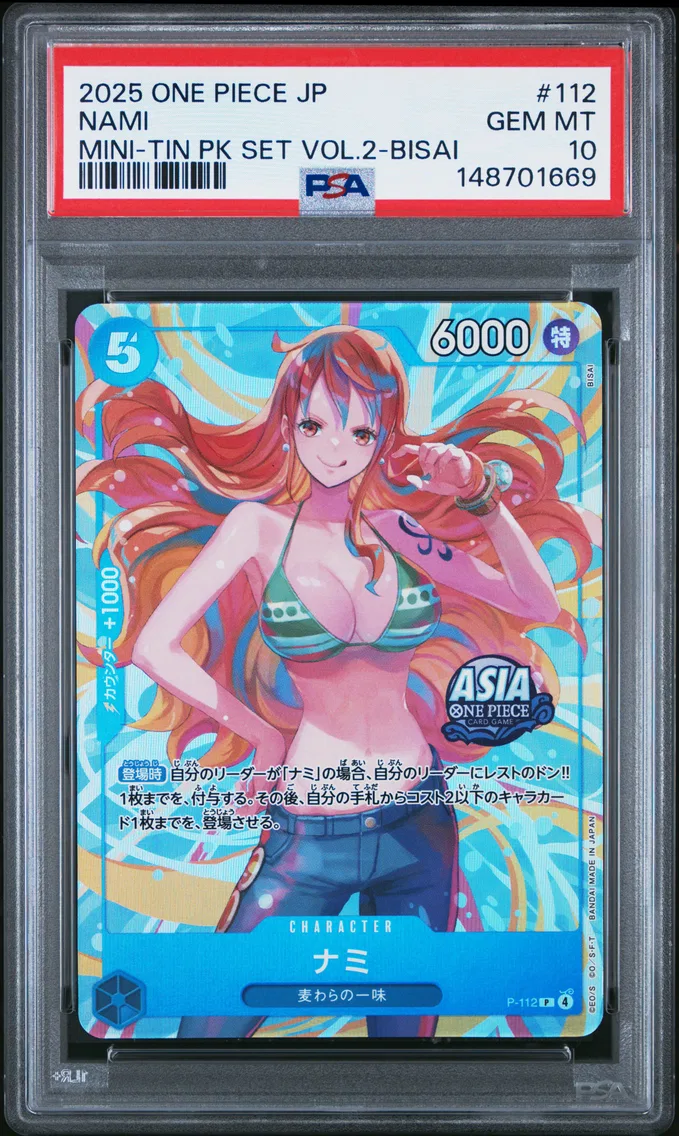 2025 #112 Nami PSA 10 One Piece Japanese Mini-Tin Pack Set Vol.2