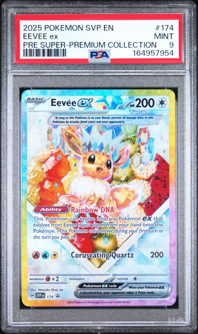 2025 #174 Eevee EX PSA 9 Svp EN-SV Black Star Promo