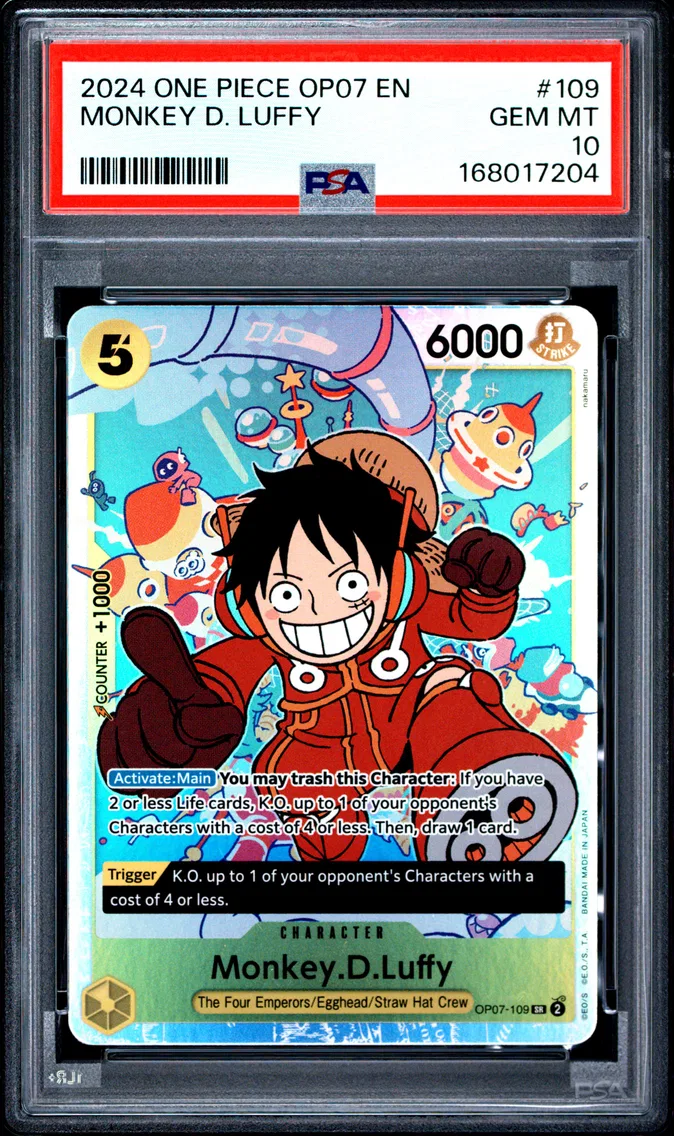 2024 #109 Monkey D. Luffy PSA 10 One Piece OP07-500 Years in the Future
