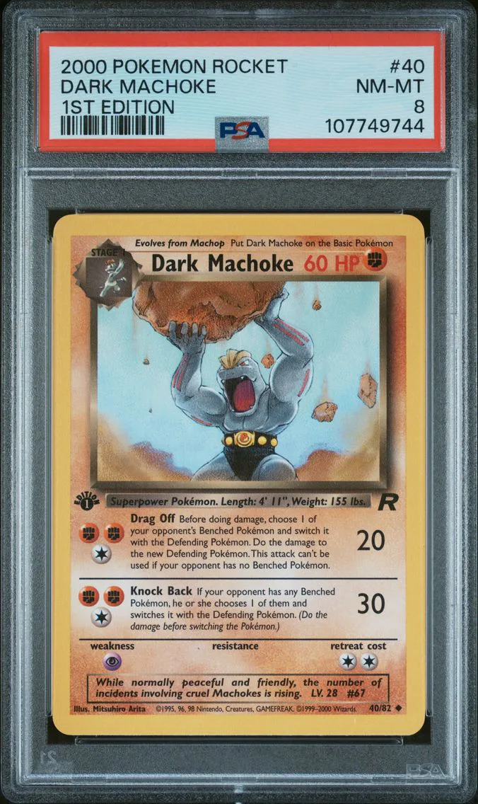 2000 #40 Dark Machoke 1st Edition PSA 8 Rocket