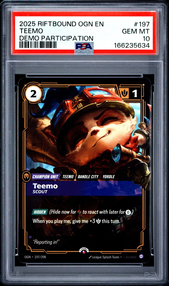 2025 #197 Teemo - Scout PSA 10 Riftbound: League of Legends Ogn-Origins