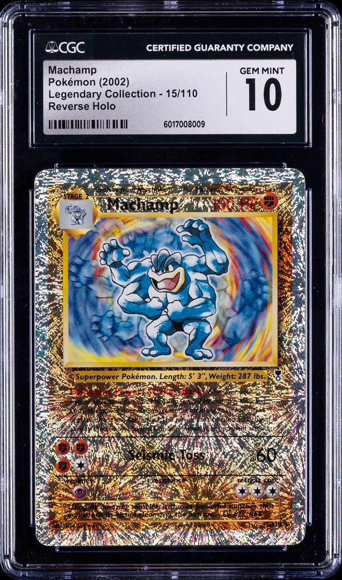 2002 #15 Machamp-Reverse Foil CGC 10 Legendary Collection Pokemon