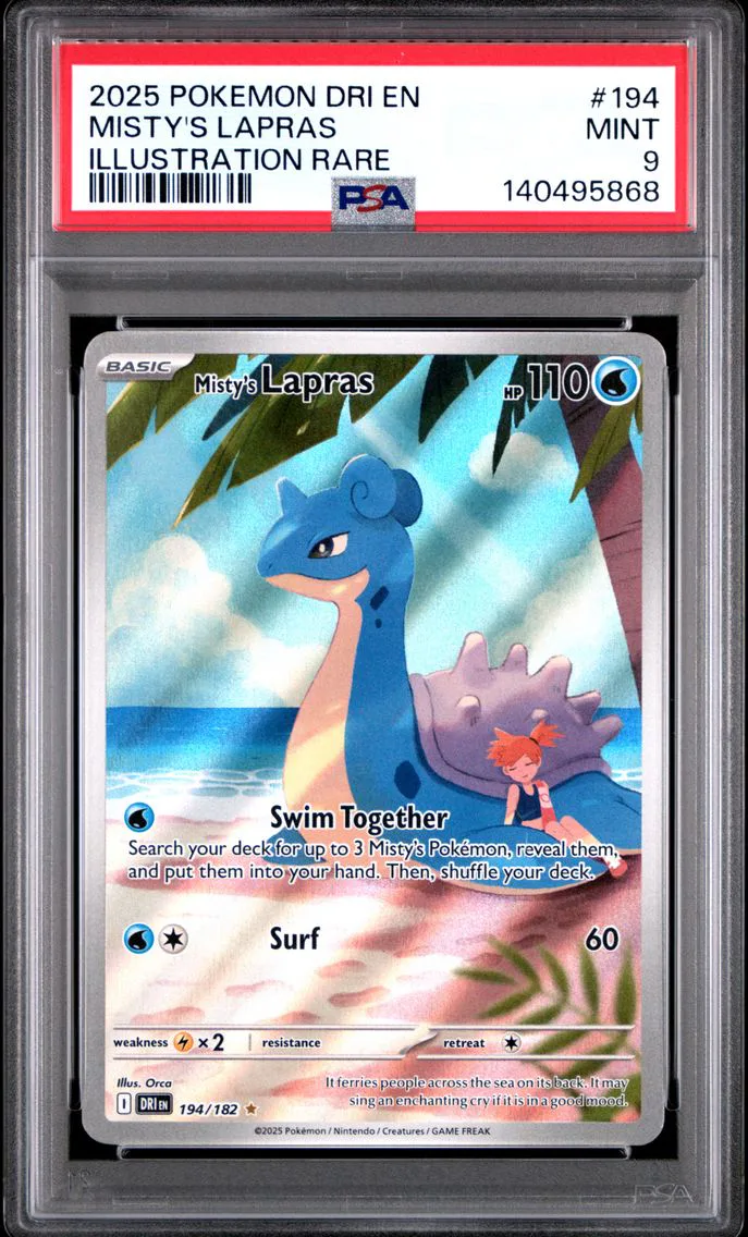 2025 #194 Misty's Lapras PSA 9 Dri EN-Destined Rivals Pokemon