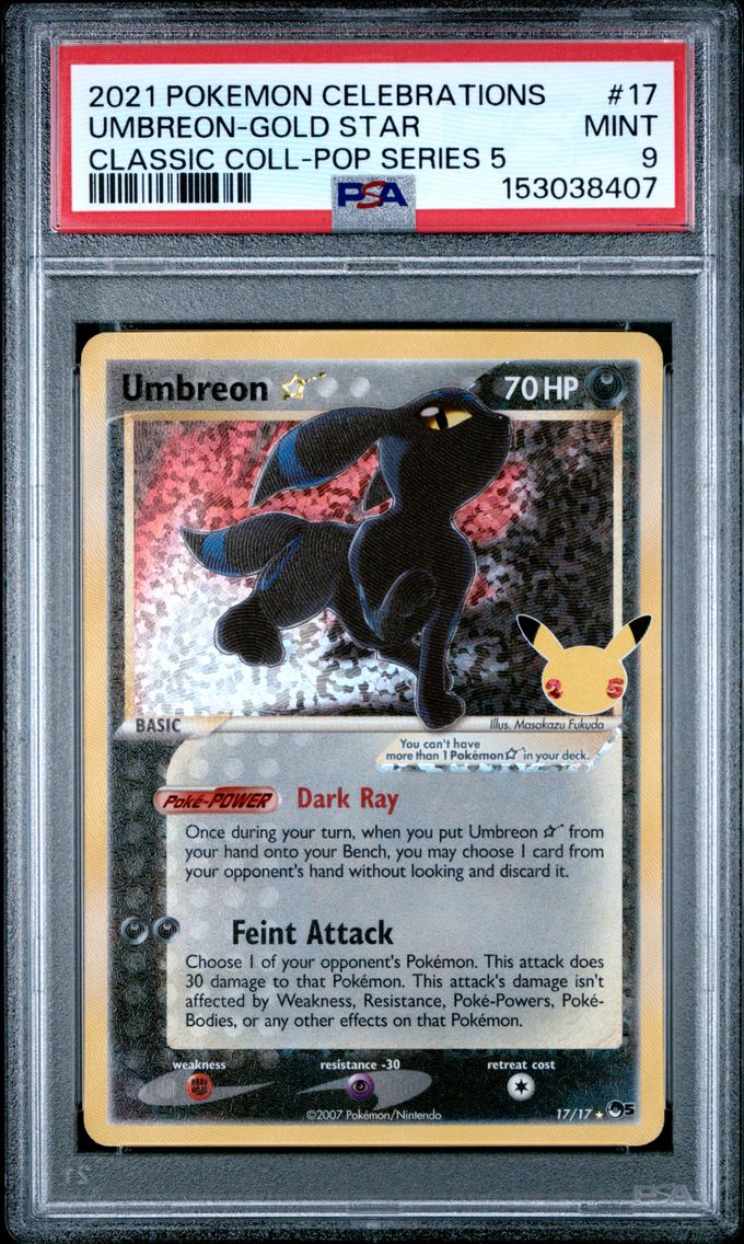 2021 #17 Umbreon-Gold Star PSA 9 Celebrations Classic Collection