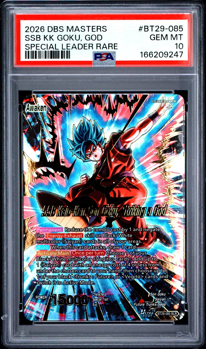2026 #BT29-085 Son Goku/SSB Kaio-Ken Son Goku, Striking A God PSA 10 Dragon Ball Super Card Game Masters Series 29 Fearsome Rivals