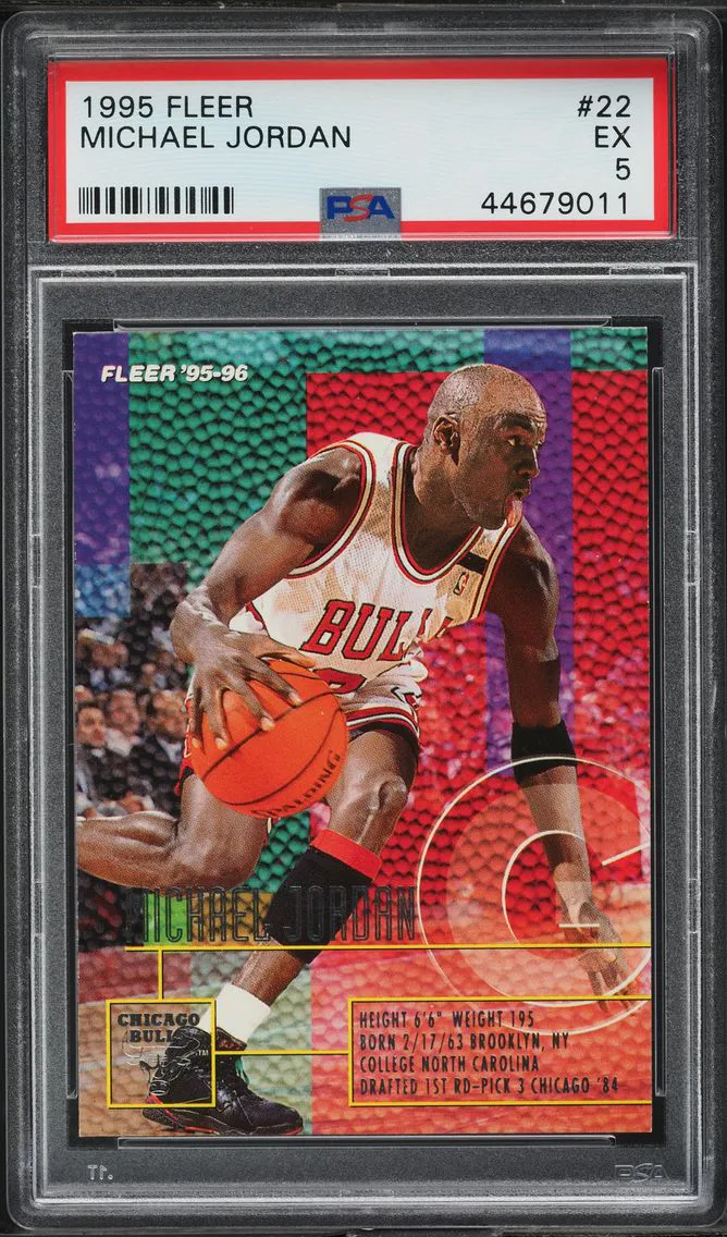 1995 FLEER BASKETBALL MICHAEL JORDAN #22 PSA 5 EX