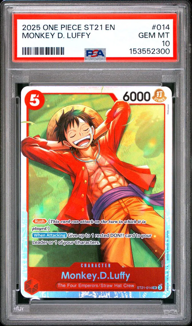 2025 #014 Monkey D. Luffy PSA 10 One Piece Starter Deck ST21-EX Gear 5