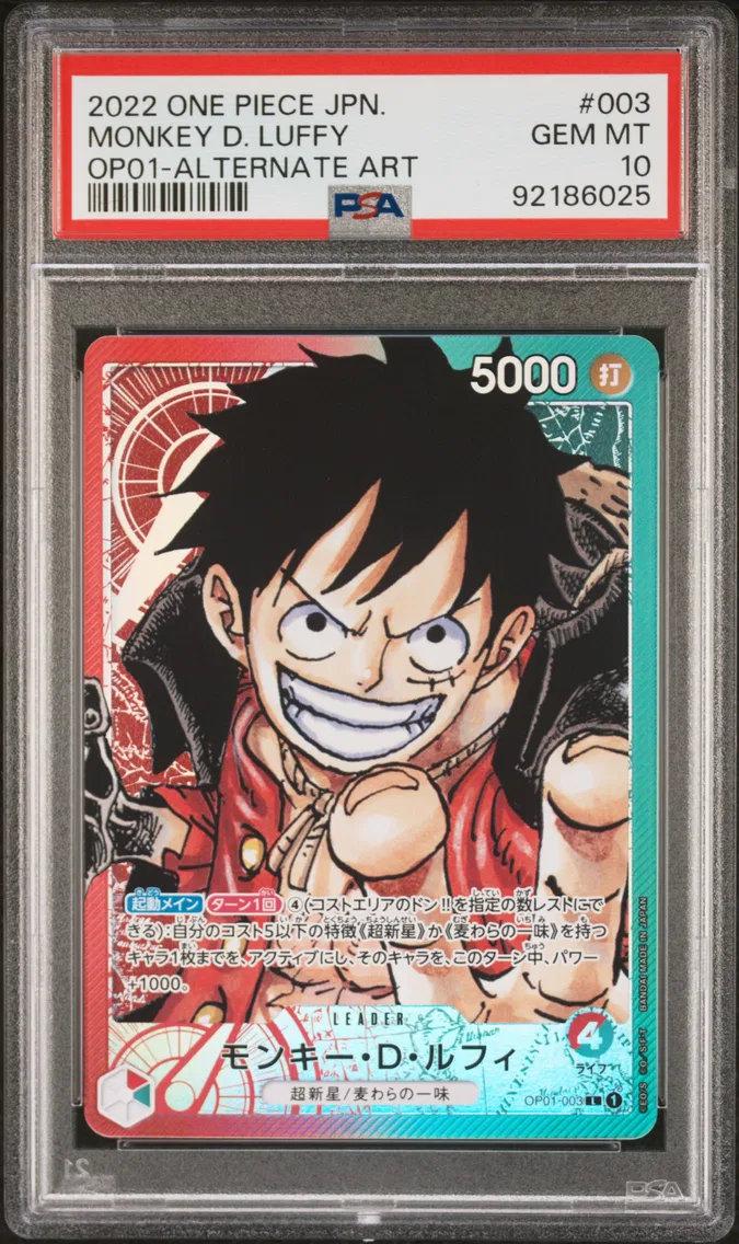 2022 #003 Monkey D. Luffy PSA 10 One Piece Japanese OP01-Romance Dawn
