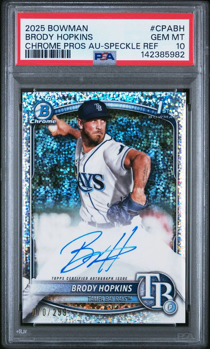 2025 #CPABH Brody Hopkins PSA 10 Bowman Chrome Prospect Autographs
