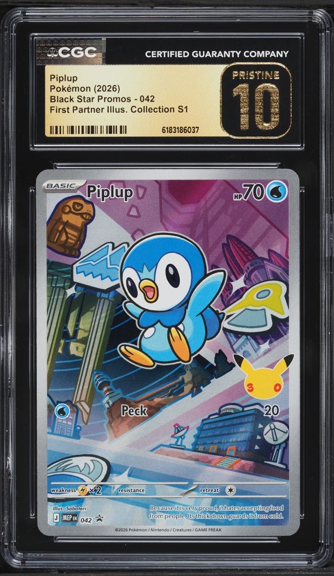 2026 #42 Piplup CGC 10 Pokemon Mega Promo First Partner Illustration Full Art
