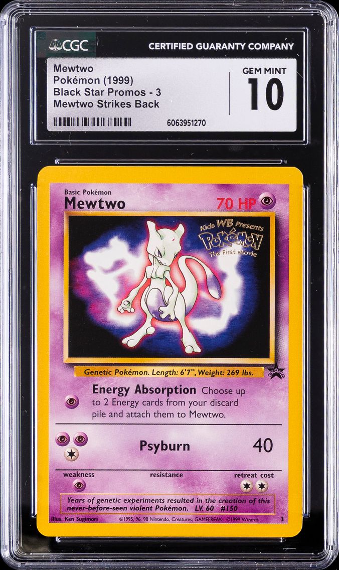 1999 #3 Mewtwo CGC 10 Game Movie Pokemon