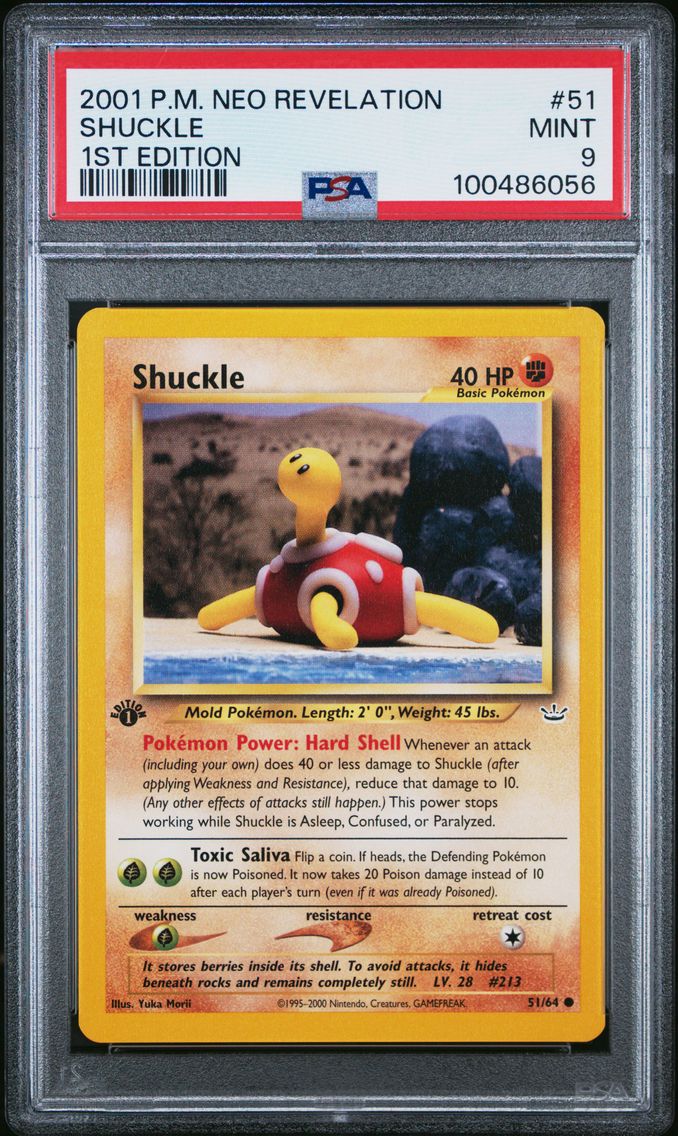 2001 #51 Shuckle 1st Edition PSA 9 Neo Revelation Pokemon