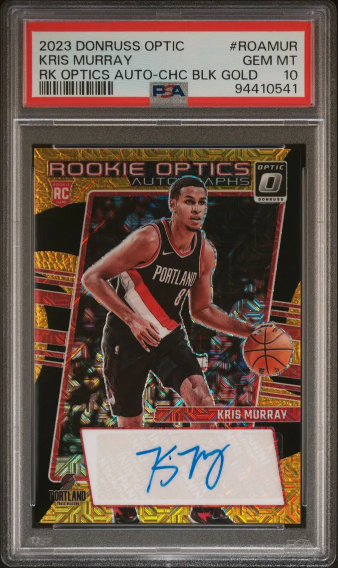2023 #ROAMUR Kris Murray PSA 10 Panini Donruss Optic Rookie Optics Autographs