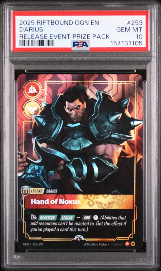 2025 #253 Darius - Hand of Noxus PSA 10 Riftbound: League of Legends Ogn-Origins