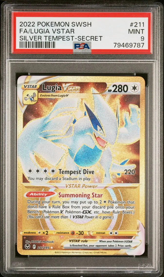 2022 #211 Full Art/Lugia Vstar PSA 9 Sword & Shield Silver Tempest