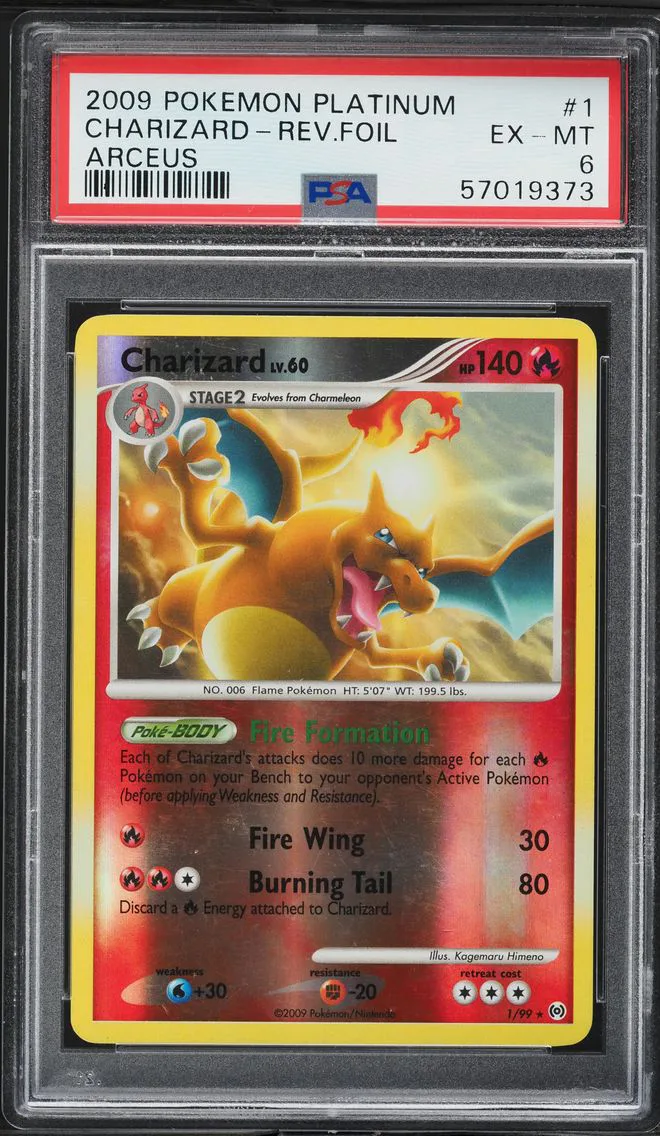 2009 #1 Charizard-Reverse Foil PSA 6 Platinum Arceus Pokemon